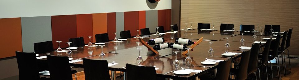 The function room, a long table set for a group